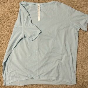 Lululemon Back In Action Short Sleeve Shirt- light blue